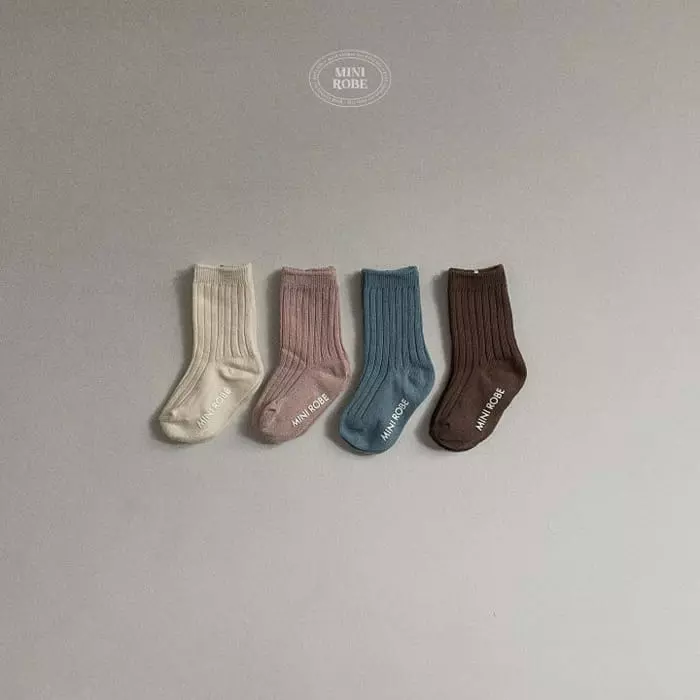 Mini Robe - Korean Baby Fashion - #babyboutique - Bebe Warm Tone Socks Set - 2