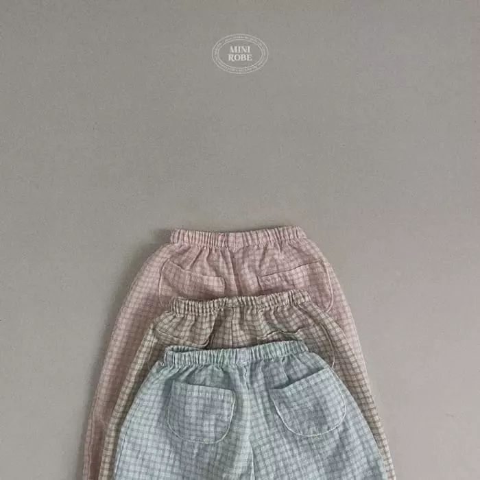 Mini Robe - Korean Baby Fashion - #babyboutique - Bebe Summer Check Pants - 9