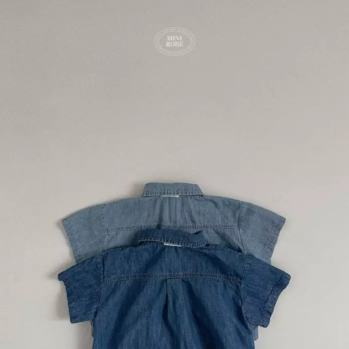 Mini Robe - Korean Baby Fashion - #babyboutique - Bebe Denim Shirt - 7