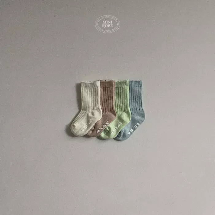 Mini Robe - Korean Baby Fashion - #babyfashion - Bebe Pastel Socks Set - 6