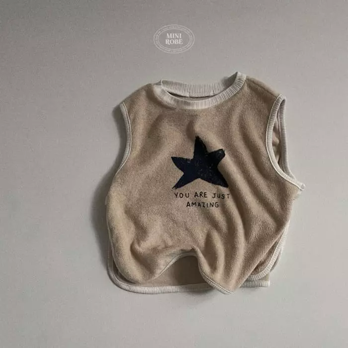 Mini Robe - Korean Baby Fashion - #babyfashion - Bebe Star Vest - 2