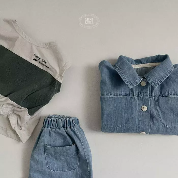 Mini Robe - Korean Baby Fashion - #babyfashion - Bebe Denim Shorts - 11