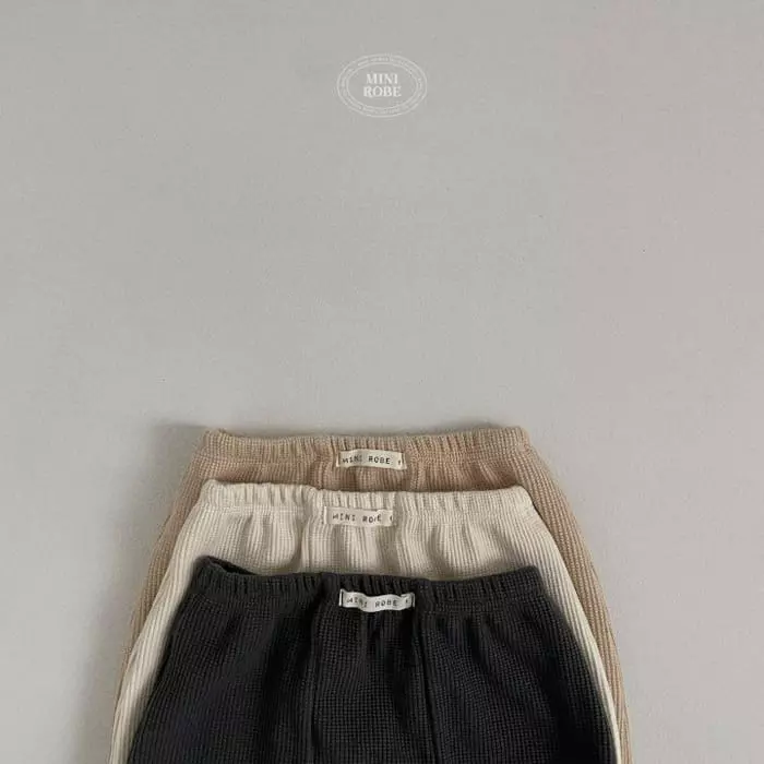 Mini Robe - Korean Baby Fashion - #babyfashion - Bebe Mini Waffle Pants - 6