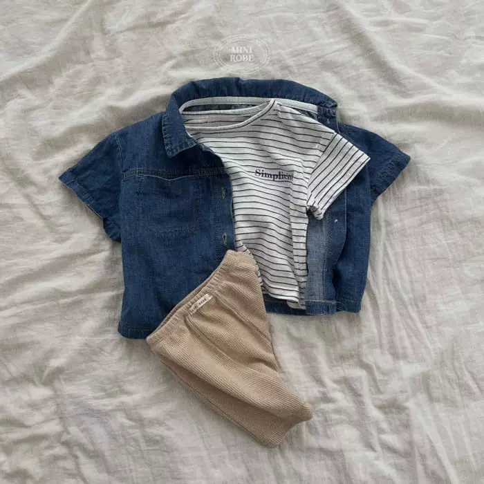 Mini Robe - Korean Baby Fashion - #babyfever - Bebe Denim Shirt - 11