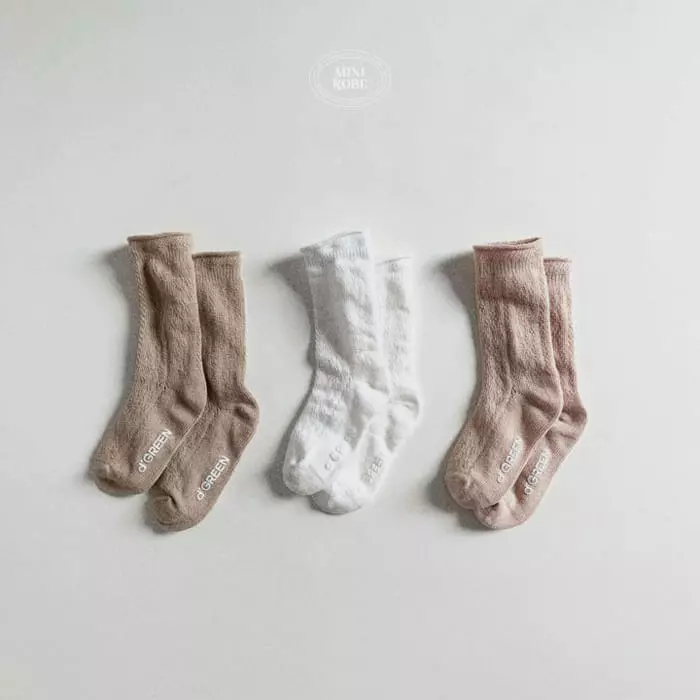 Mini Robe - Korean Baby Fashion - #babygirlfashion - Bebe Floral Socks Set - 5