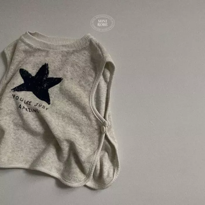 Mini Robe - Korean Baby Fashion - #babyfever - Bebe Star Vest - 4