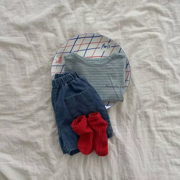 Mini Robe - Korean Baby Fashion - #babygirlfashion - Bebe simple Tee - 12