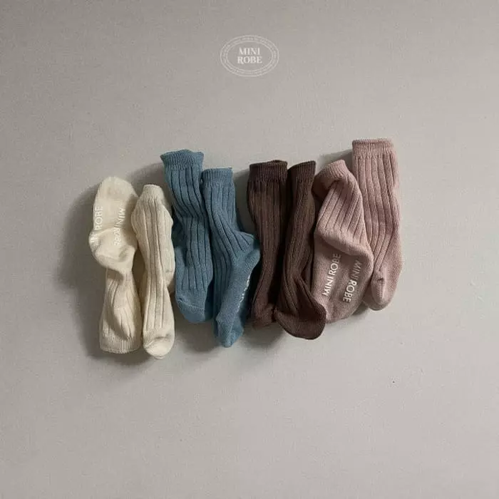 Mini Robe - Korean Baby Fashion - #babylifestyle - Bebe Warm Tone Socks Set - 8