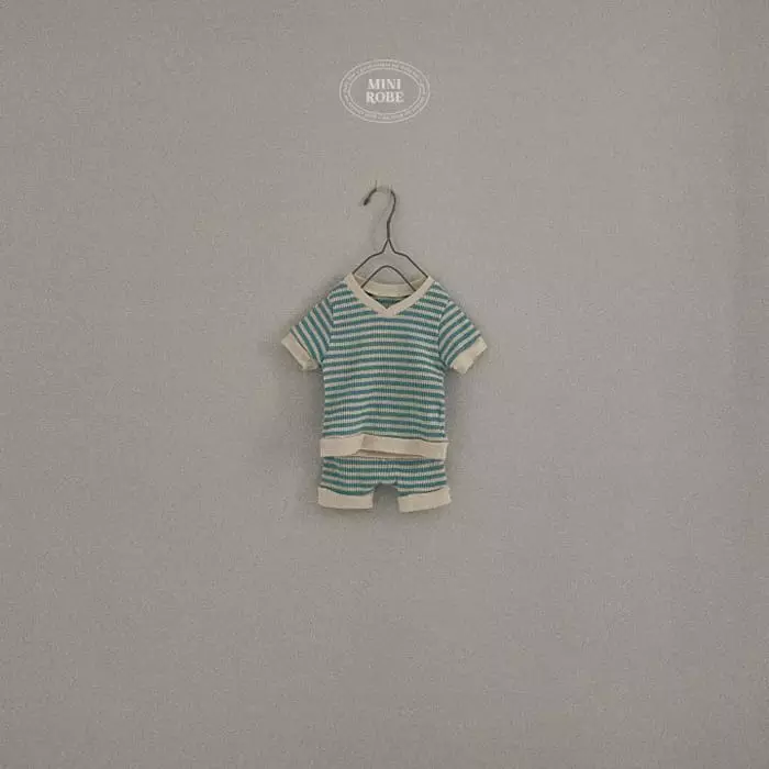 Mini Robe - Korean Baby Fashion - #babylifestyle - Bebe Triangle Top Bottom Set - 4