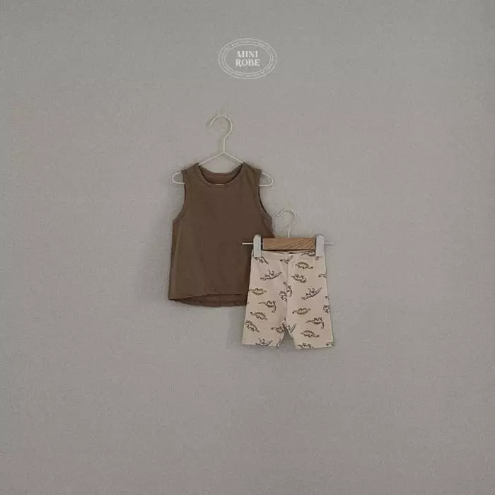 Mini Robe - Korean Baby Fashion - #babyoninstagram - Bebe Dino Top Bottom Set - 2