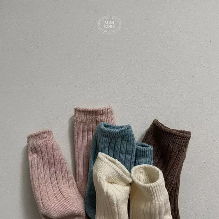 Mini Robe - Korean Baby Fashion - #babyootd - Bebe Warm Tone Socks Set - 10