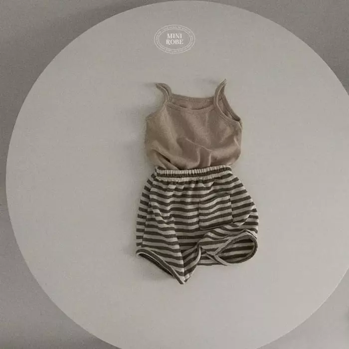 Mini Robe - Korean Baby Fashion - #babyootd - Bebe Chocolate Top Bottom Set - 9