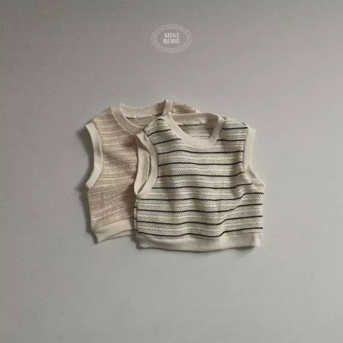 Mini Robe - Korean Baby Fashion - #babyootd - Bebe Knit Vest - 8