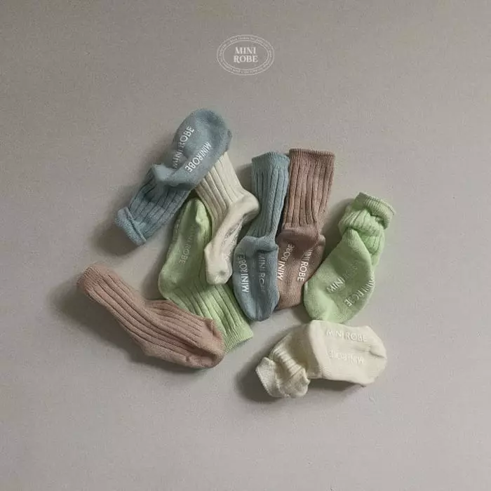 Mini Robe - Korean Baby Fashion - #babyoutfit - Bebe Pastel Socks Set - 12
