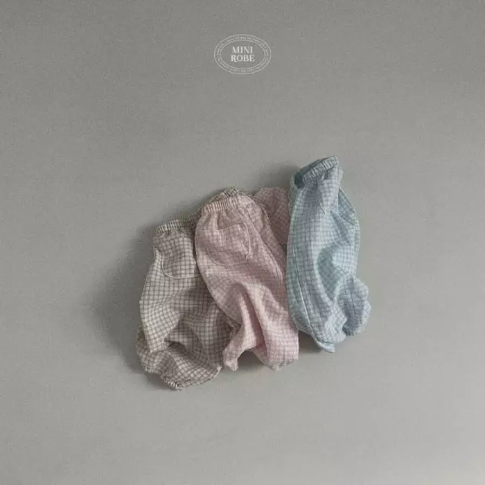 Mini Robe - Korean Baby Fashion - #babyoutfit - Bebe Summer Check Pants - 4