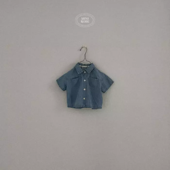 Mini Robe - Korean Baby Fashion - #babyoutfit - Bebe Denim Shirt - 2