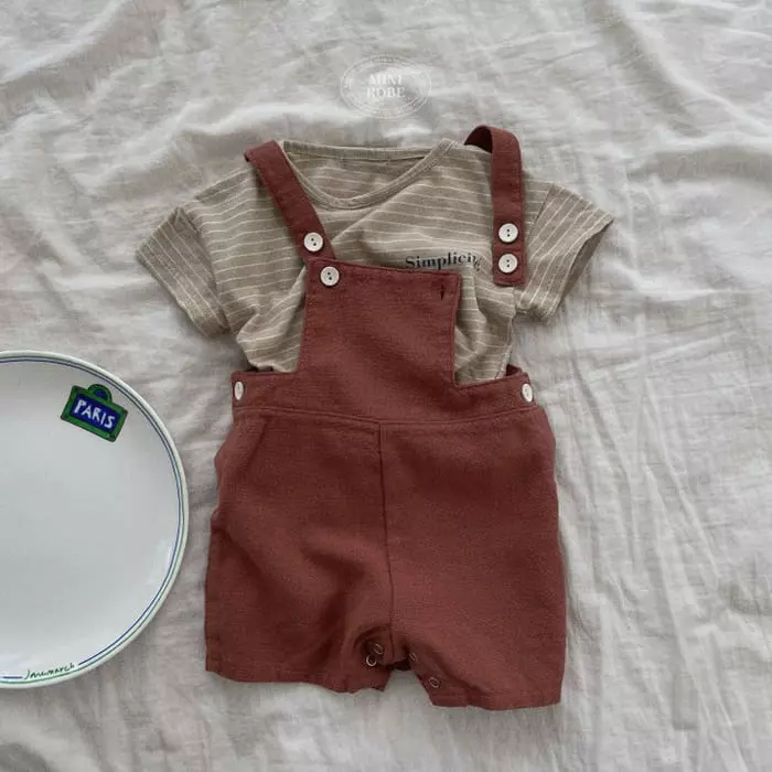 Mini Robe - Korean Baby Fashion - #babyoutfit - Bebe Lego Dungarees - 5