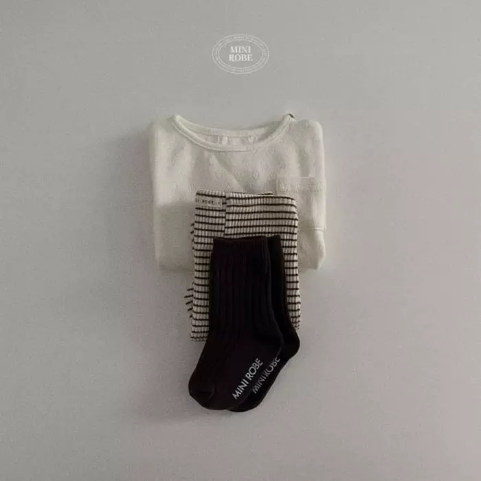 Mini Robe - Korean Baby Fashion - #babyoutfit - Bebe Stripes Leggings - 12