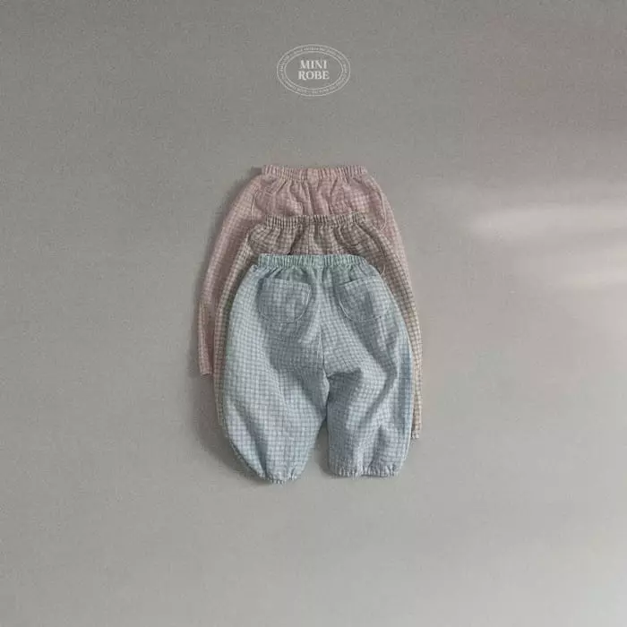Mini Robe - Korean Baby Fashion - #babywear - Bebe Summer Check Pants - 5