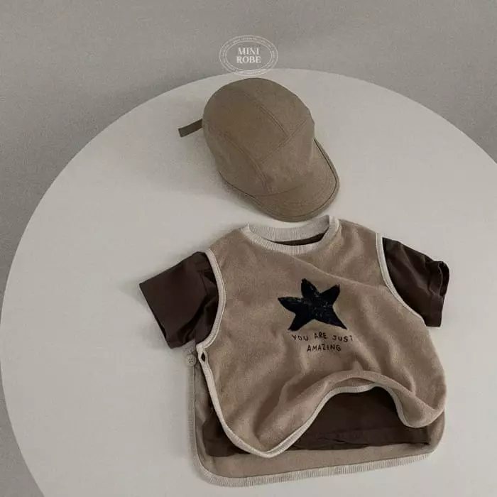 Mini Robe - Korean Baby Fashion - #onlinebabyboutique - Bebe Star Vest - 11