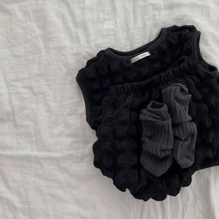 Mini Robe - Korean Baby Fashion - #onlinebabyshop - Bebe Melon Bread Top Bottom Set - 11