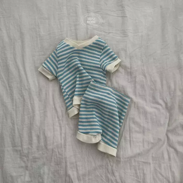 Mini Robe - Korean Baby Fashion - #onlinebabyshop - Bebe Triangle Top Bottom Set - 10