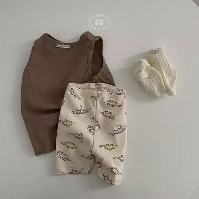 Mini Robe - Korean Baby Fashion - #onlinebabyshop - Bebe Dino Top Bottom Set - 8