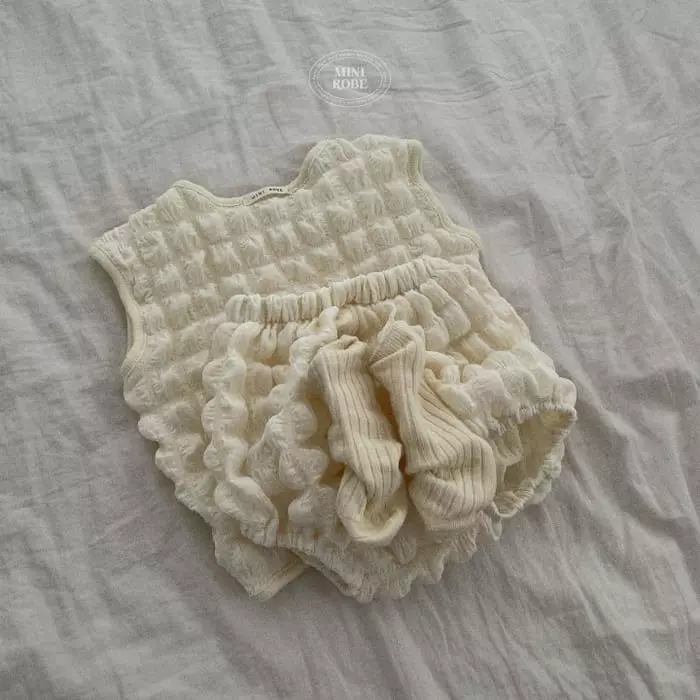 Mini Robe - Korean Baby Fashion - #smilingbaby - Bebe Melon Bread Top Bottom Set - 12