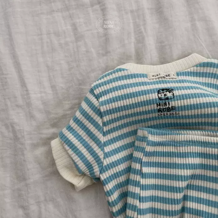 Mini Robe - Korean Baby Fashion - #smilingbaby - Bebe Triangle Top Bottom Set - 11