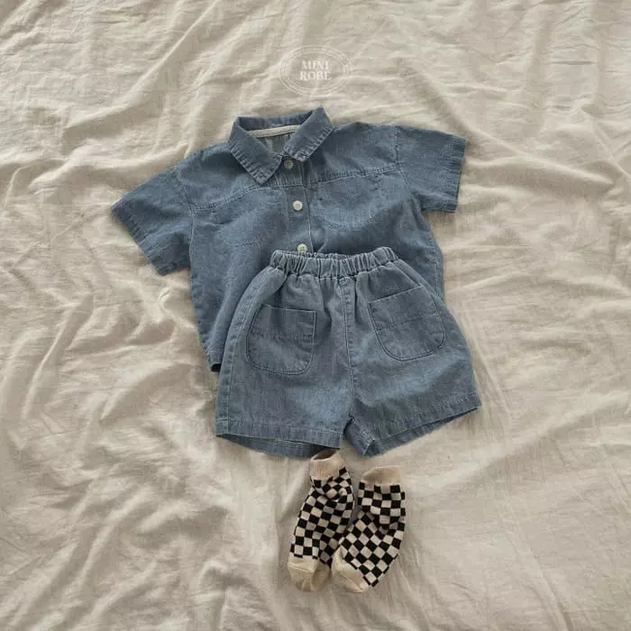 Mini Robe - Korean Baby Fashion - #smilingbaby - Bebe Denim Shorts - 7