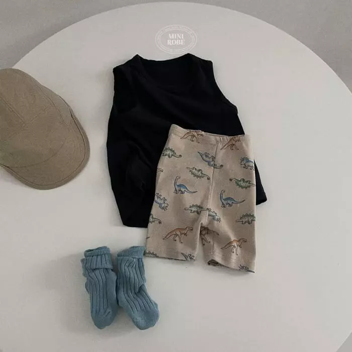Mini Robe - Korean Baby Fashion - #smilingbaby - Bebe Dino Top Bottom Set - 9