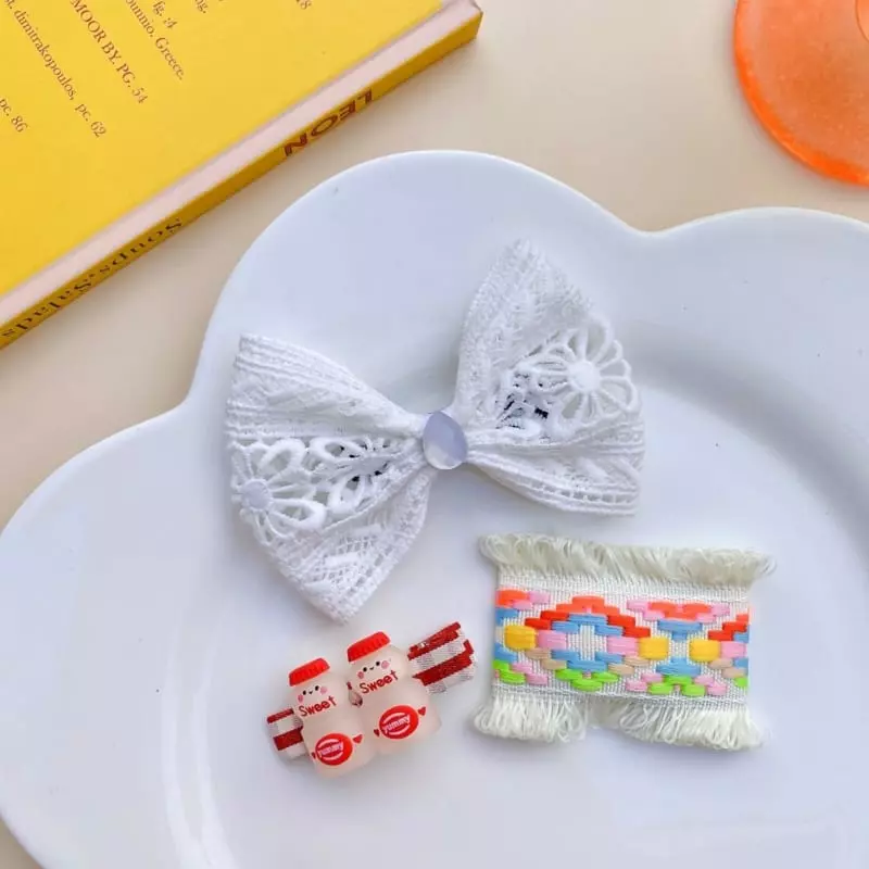 Mins - Korean Children Fashion - #childofig - White Romance Hairpin Set - 2