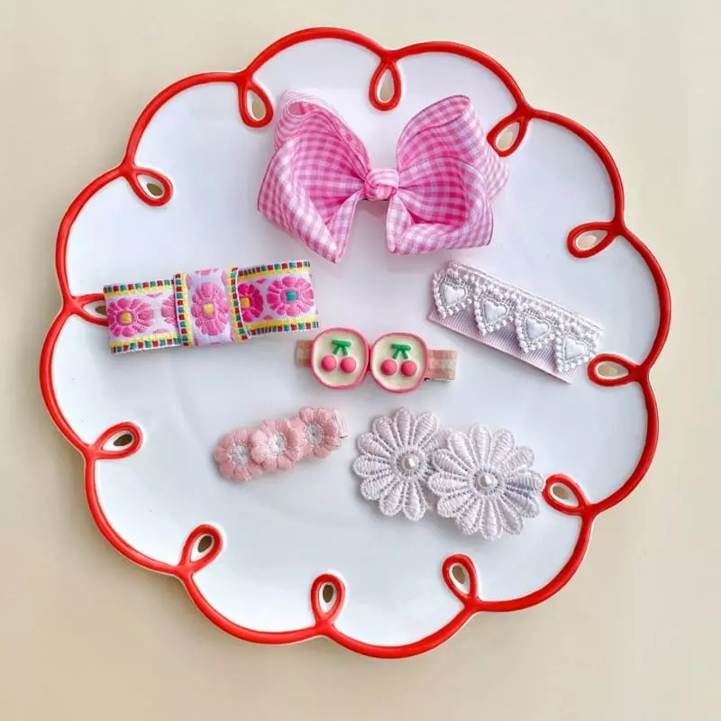 Mins - Korean Children Fashion - #todddlerfashion - Pink Lace Hairpin