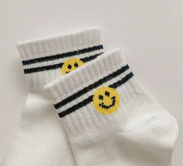 Miso - Korean Children Fashion - #Kfashion4kids - Yellow Smile Socks - 10