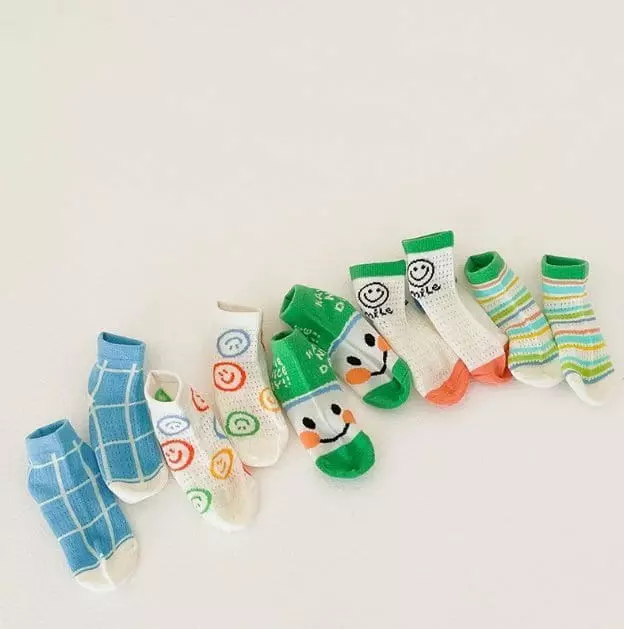 Miso - Korean Children Fashion - #childofig - Green Smile Socks