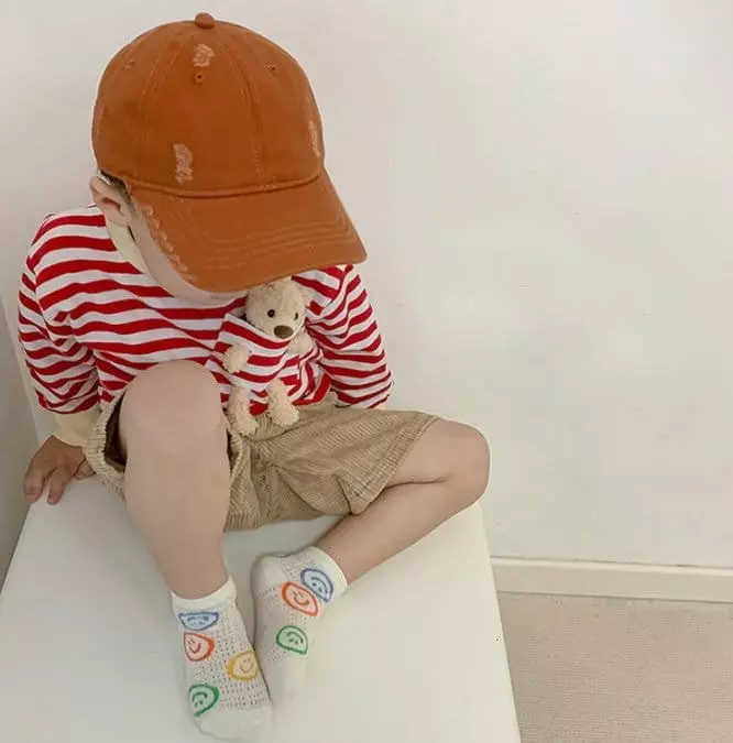 Miso - Korean Children Fashion - #designkidswear - Green Smile Socks - 4