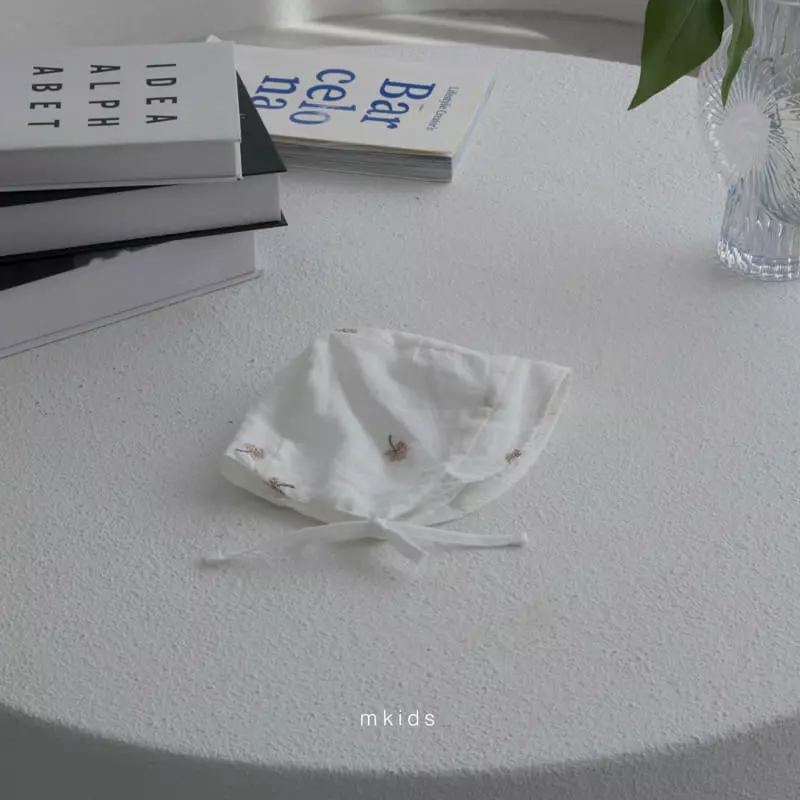 Mkids - Korean Baby Fashion - #babylifestyle - Embroidery Bonnet