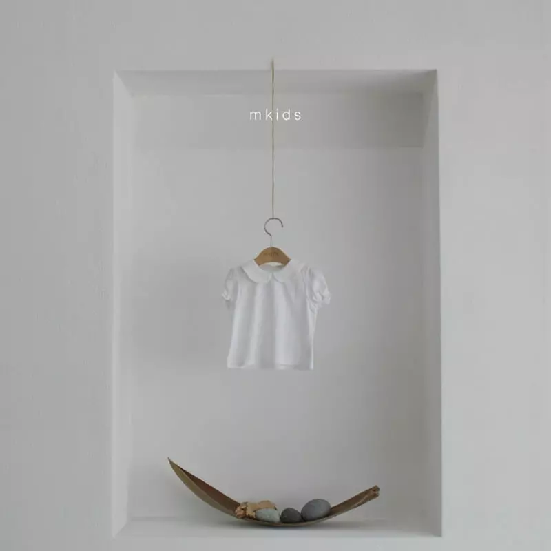 Mkids - Korean Baby Fashion - #babyoutfit - Round Short Sleeves Blouse - 4