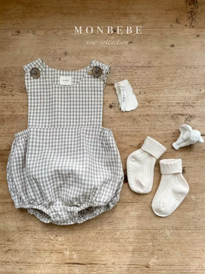 Monbebe - Korean Baby Fashion - #babyfever - Assom Check Bodysuit - 9