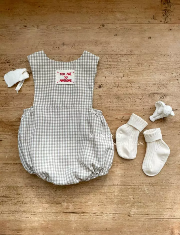 Monbebe - Korean Baby Fashion - #babygirlfashion - Assom Check Bodysuit - 10
