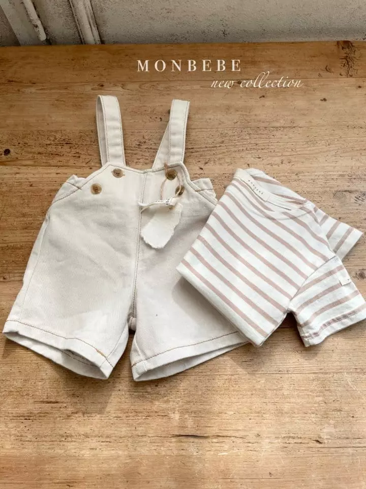 Monbebe - Korean Baby Fashion - #babyootd - Denim Dungarees Pants - 2