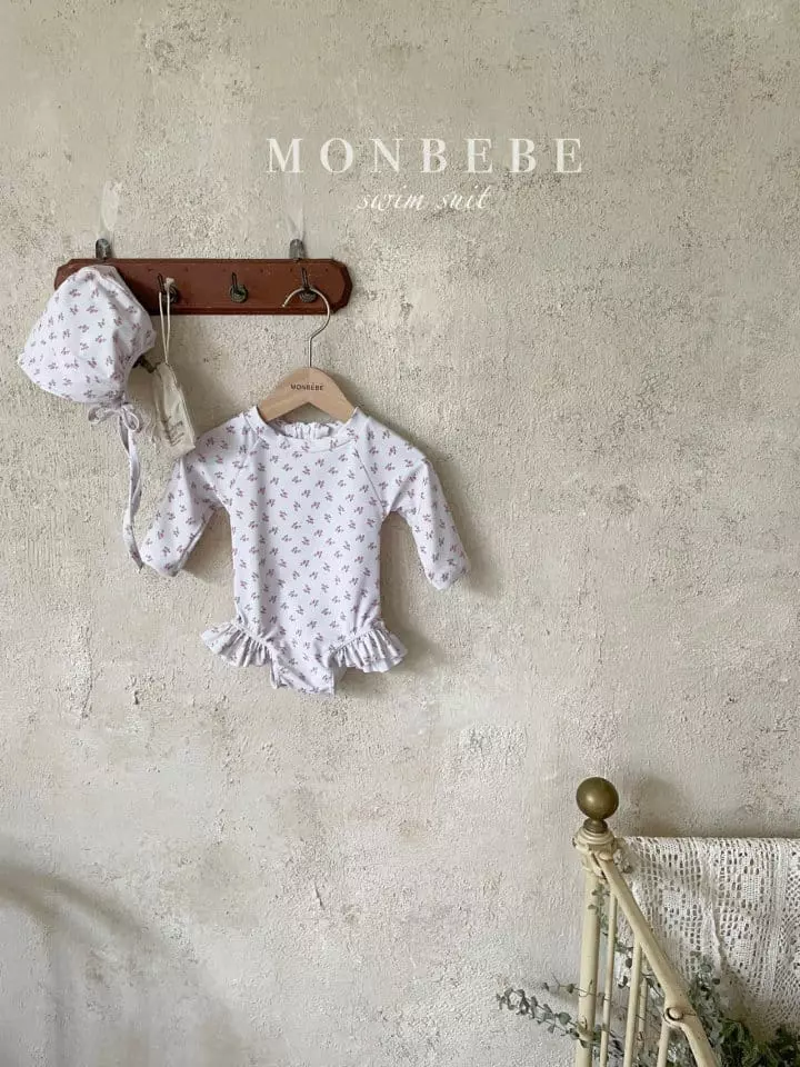 Monbebe - Korean Baby Fashion - #babyootd - Baby Flower Rashguard with Hat - 6