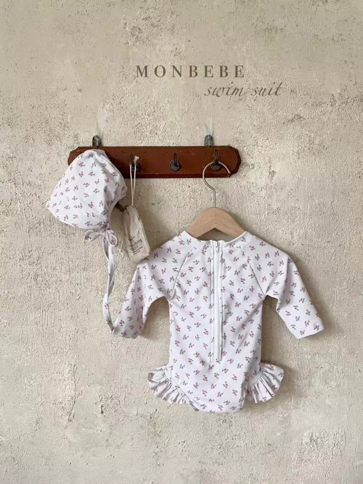 Monbebe - Korean Baby Fashion - #babyoutfit - Baby Flower Rashguard with Hat - 7