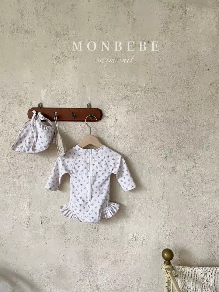 Monbebe - Korean Baby Fashion - #babyoutfit - Baby Flower Rashguard with Hat - 8