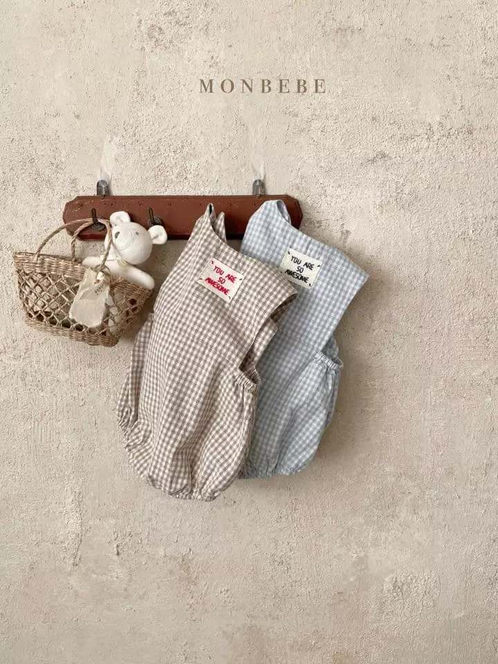 Monbebe - Korean Baby Fashion - #babywear - Assom Check Bodysuit