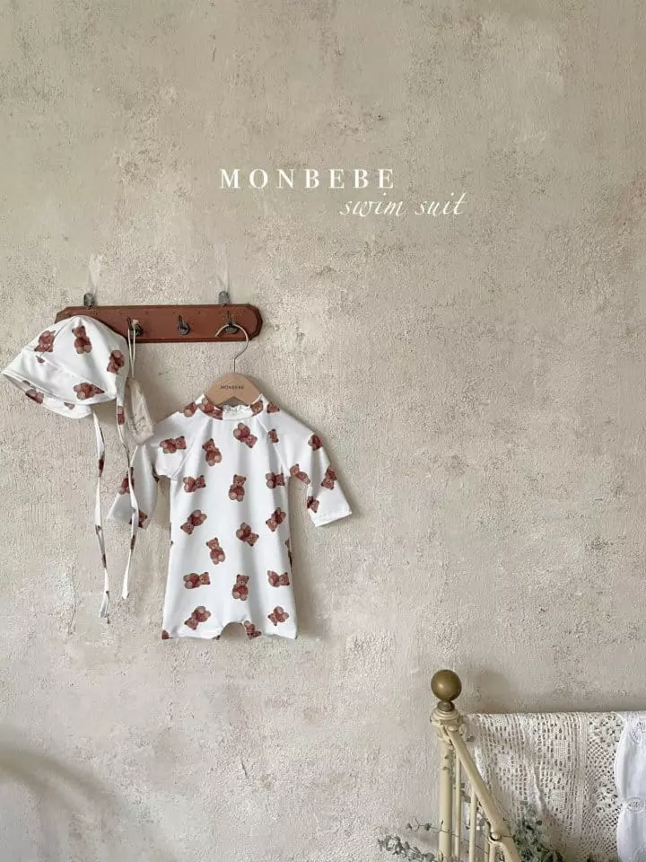 Monbebe - Korean Baby Fashion - #babywear - Baby Teddy Rashguard with Hat - 8