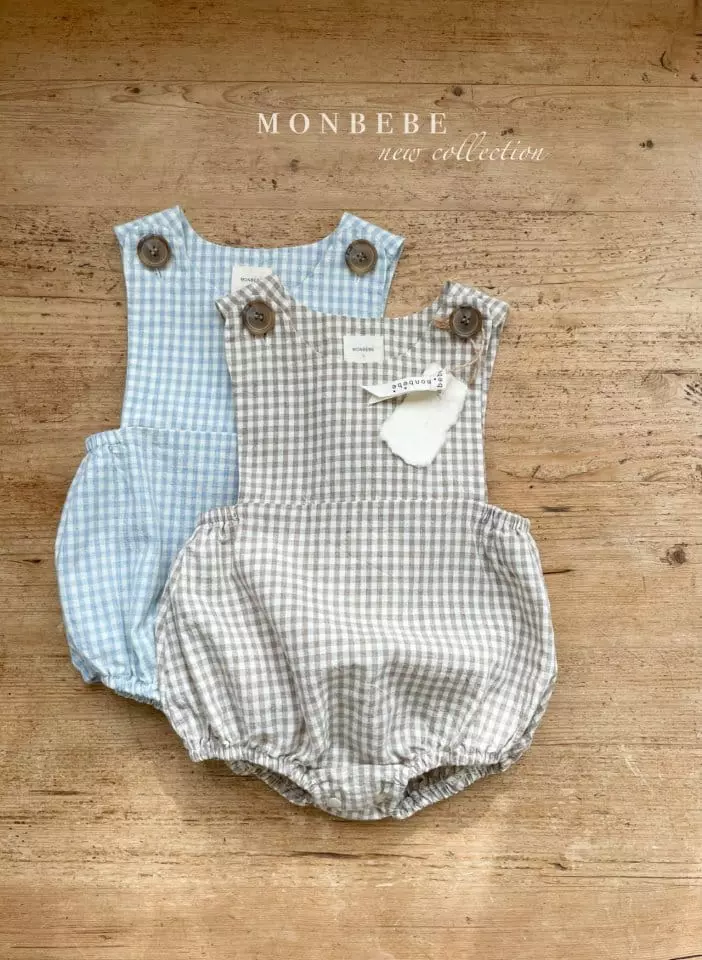 Monbebe - Korean Baby Fashion - #onlinebabyboutique - Assom Check Bodysuit - 2