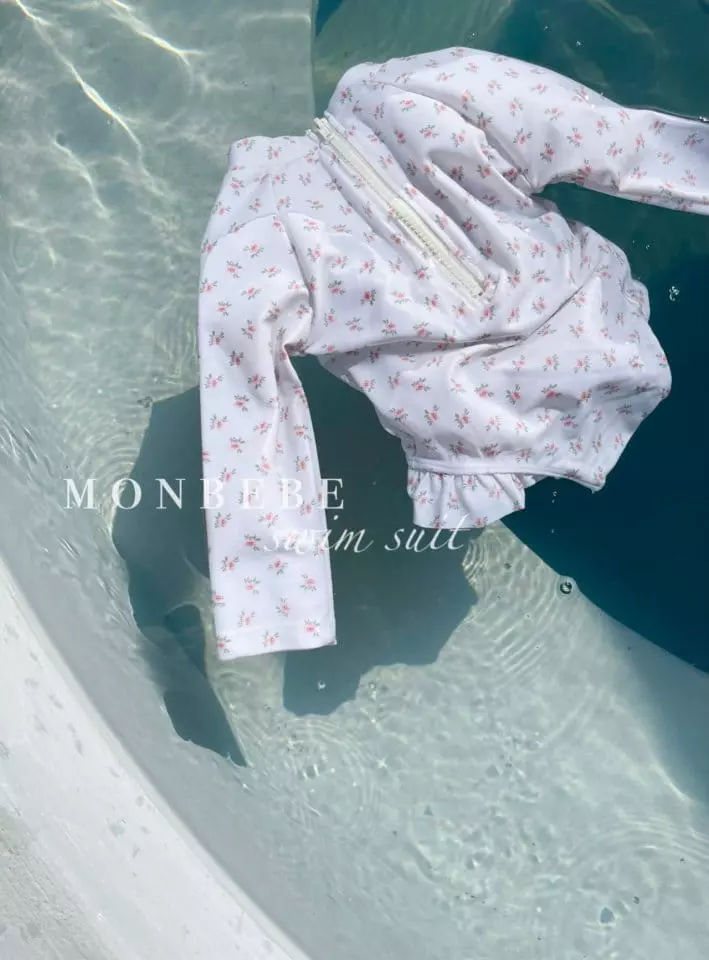Monbebe - Korean Baby Fashion - #onlinebabyboutique - Baby Flower Rashguard with Hat - 10