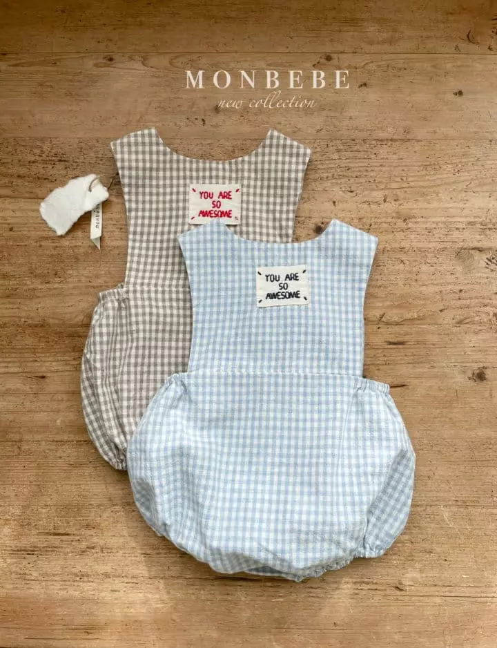 Monbebe - Korean Baby Fashion - #onlinebabyshop - Assom Check Bodysuit - 3