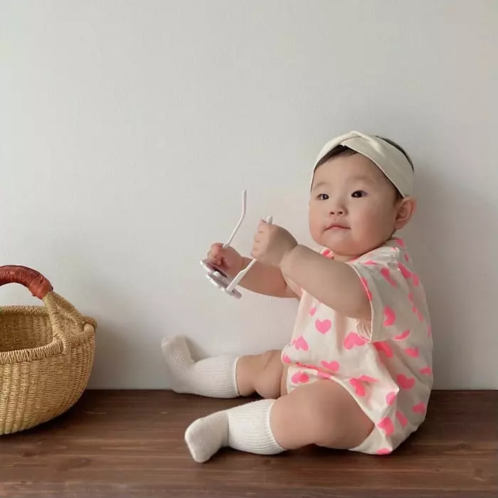 Moran - Korean Baby Fashion - #babyoutfit - Lover Bodysuit - 2